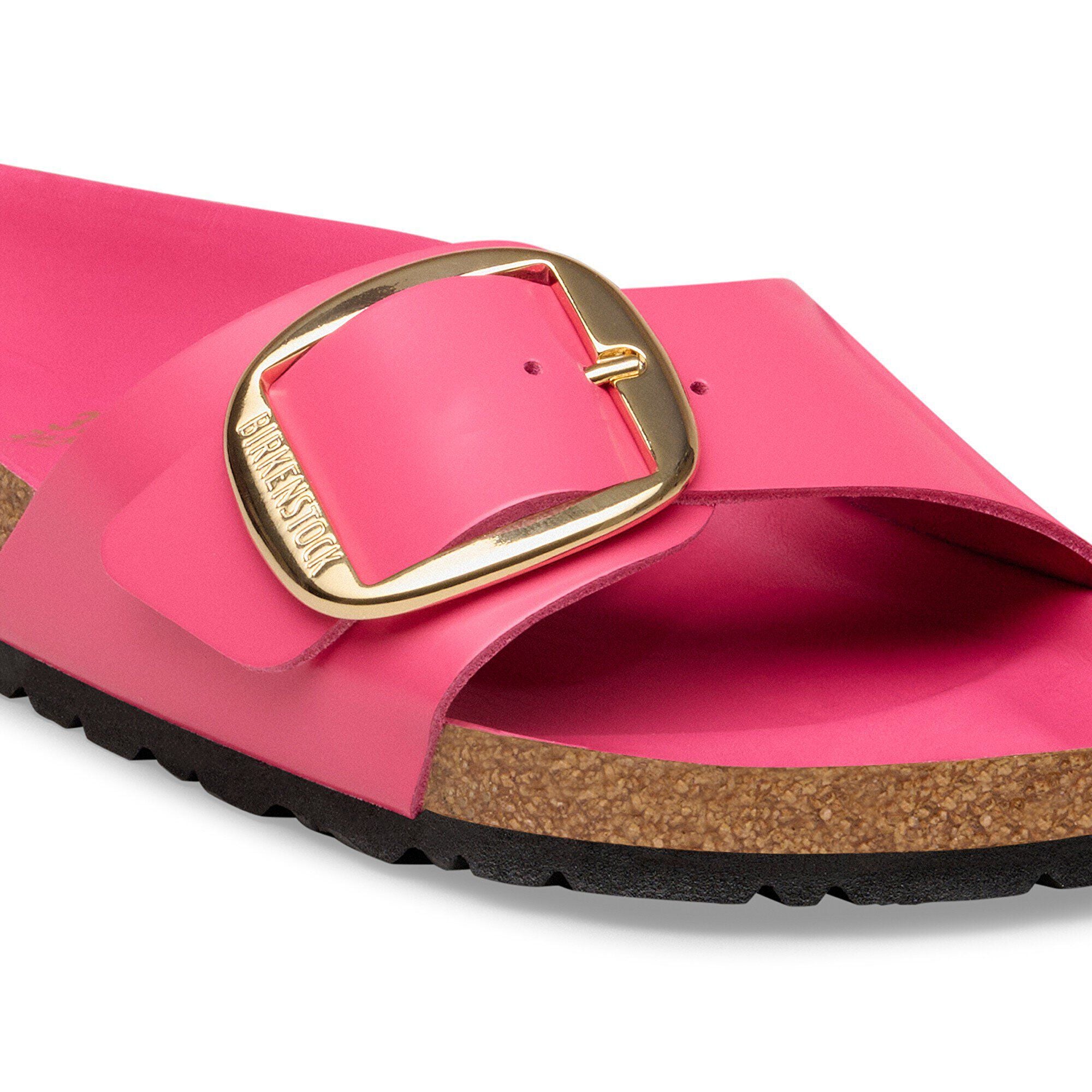 Madrid Big Buckle Natural Leather Patent
