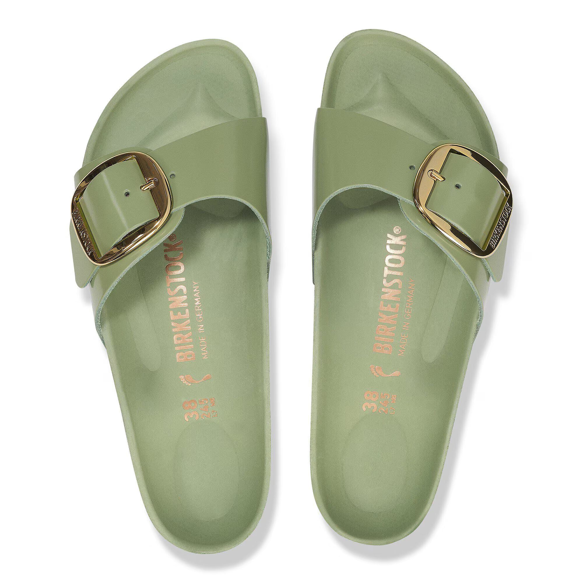 Madrid Big Buckle Natural Leather Patent